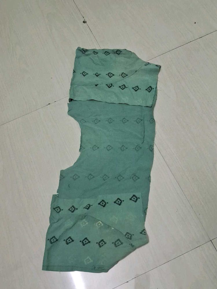 Green Printed Blouse Piece of 1