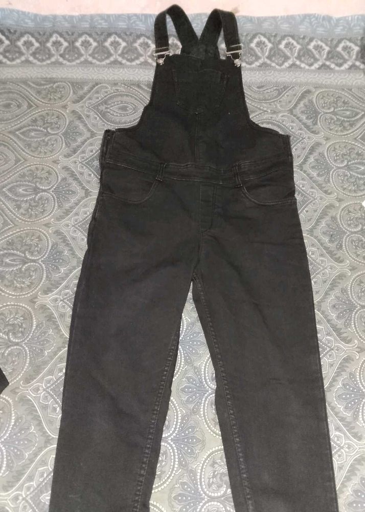 Black Denim Overalls