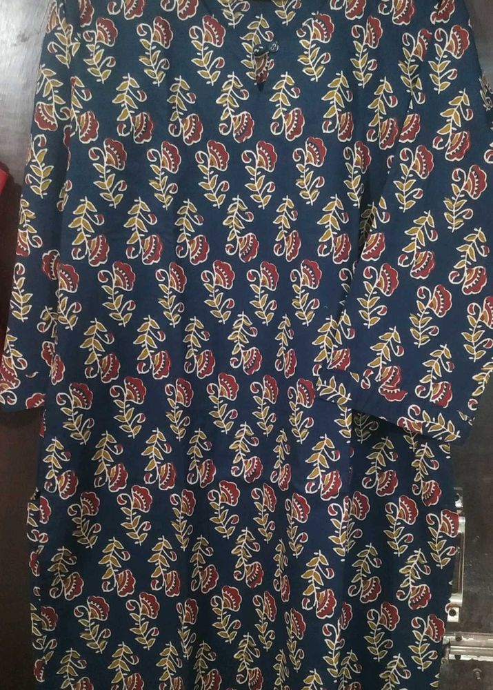 New Teal blue pure cotton kurta