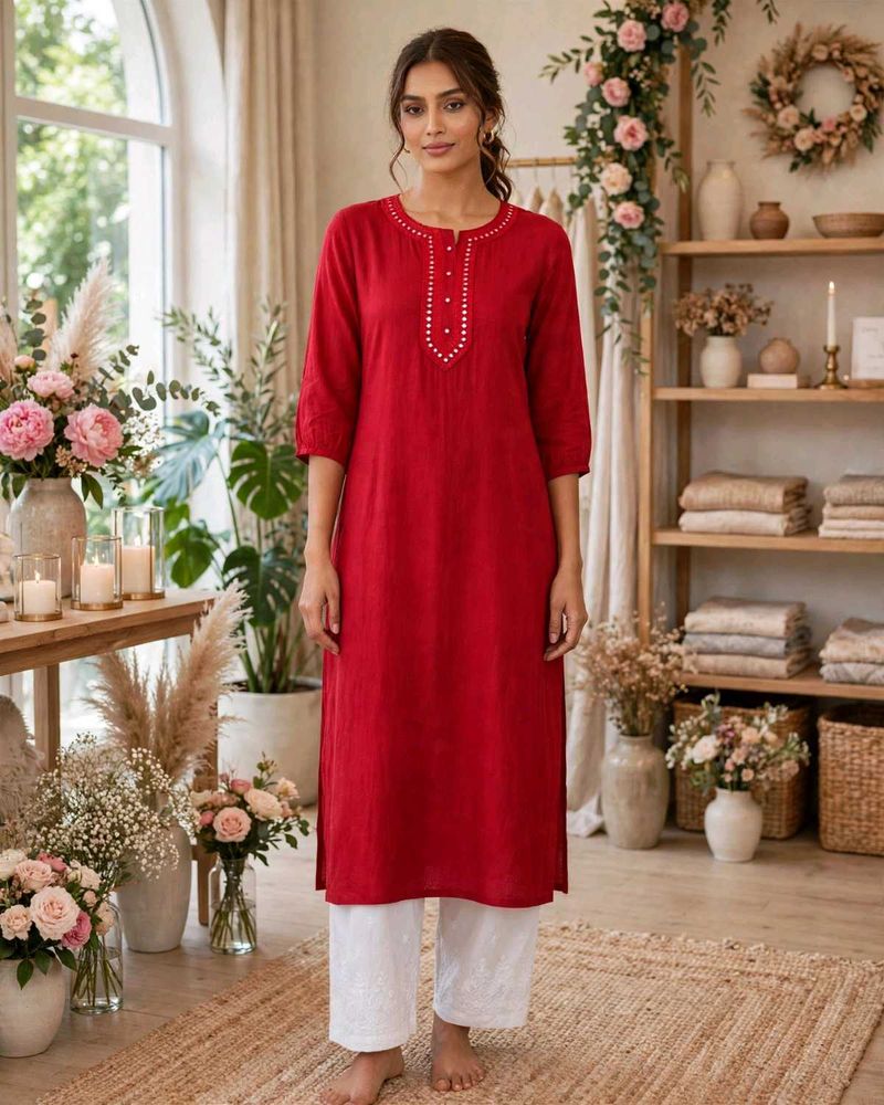 Elegant Red Kurta Set