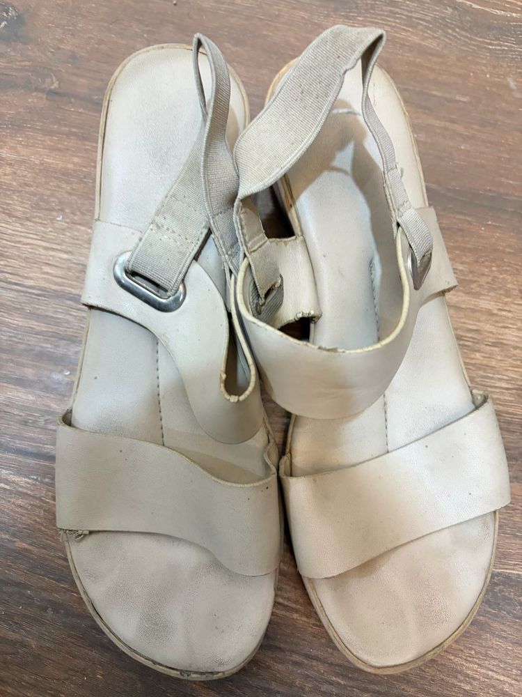 Women's Beige Slingback Sandals