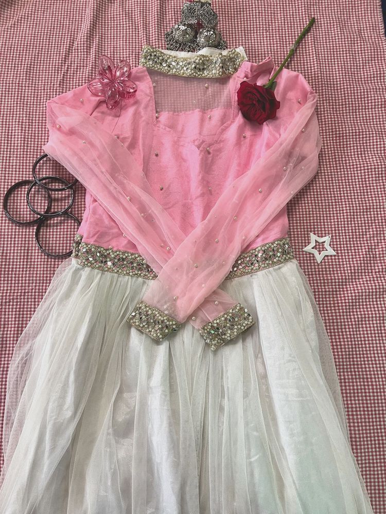 Elegant Pink &amp; White gown