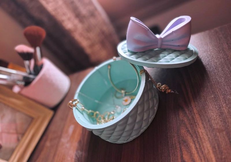 Cute Bow Trinket Box Jewelry Organizer