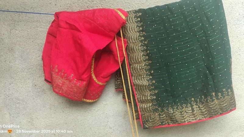 elegant green saree