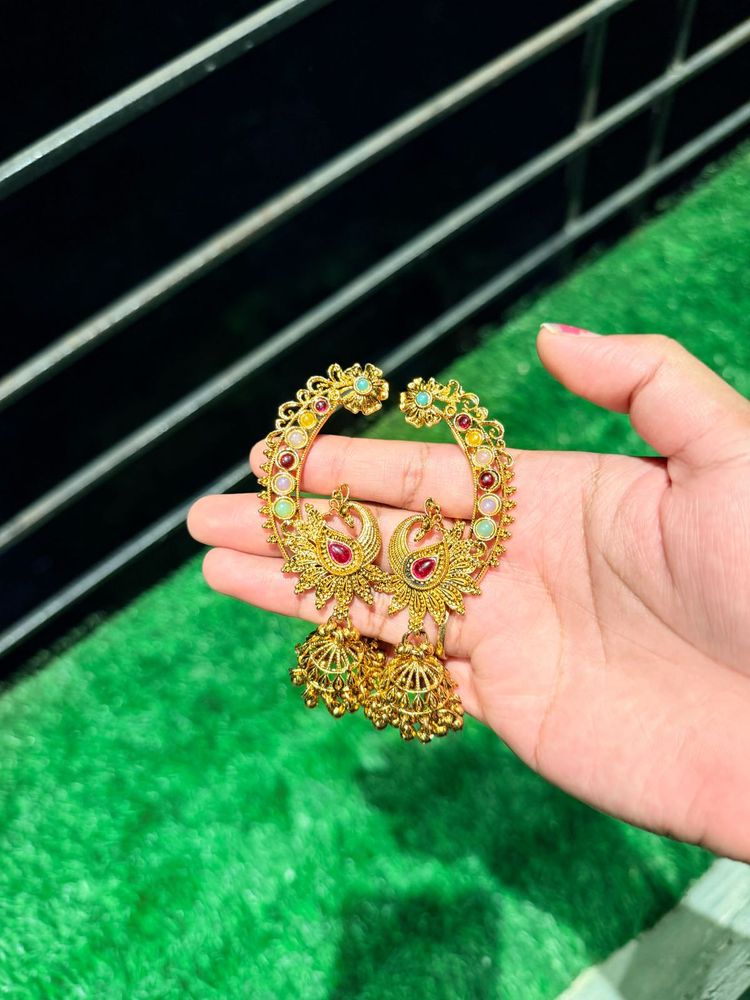 Peacock Jhumka Earrings