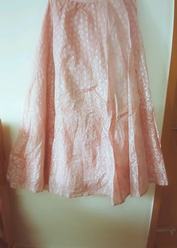 Vintage Pink Floral A-Line Skirt