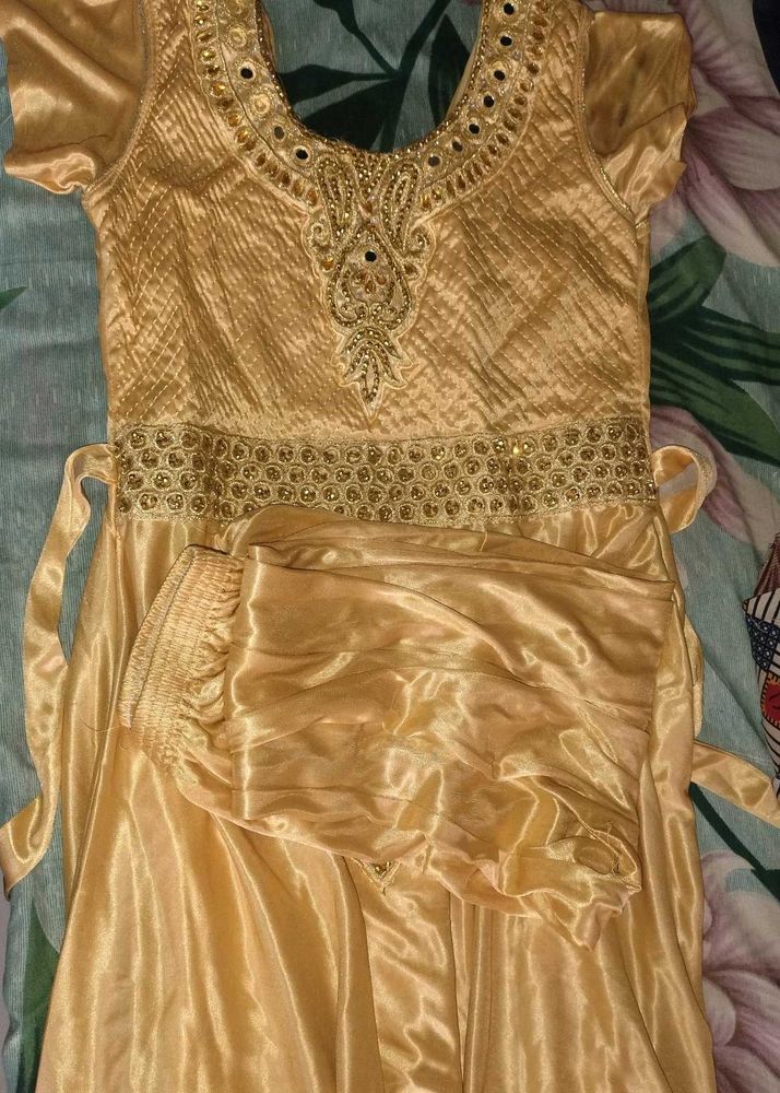 Golden Embellished Kurta Set