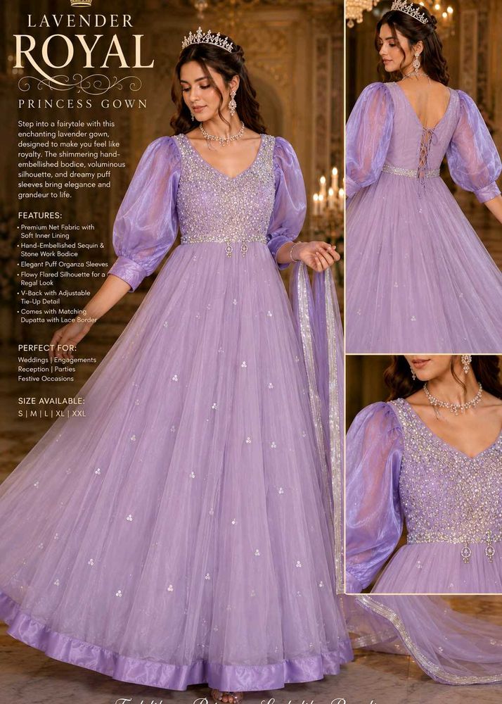 Elegant Lavender Princess Gown👑