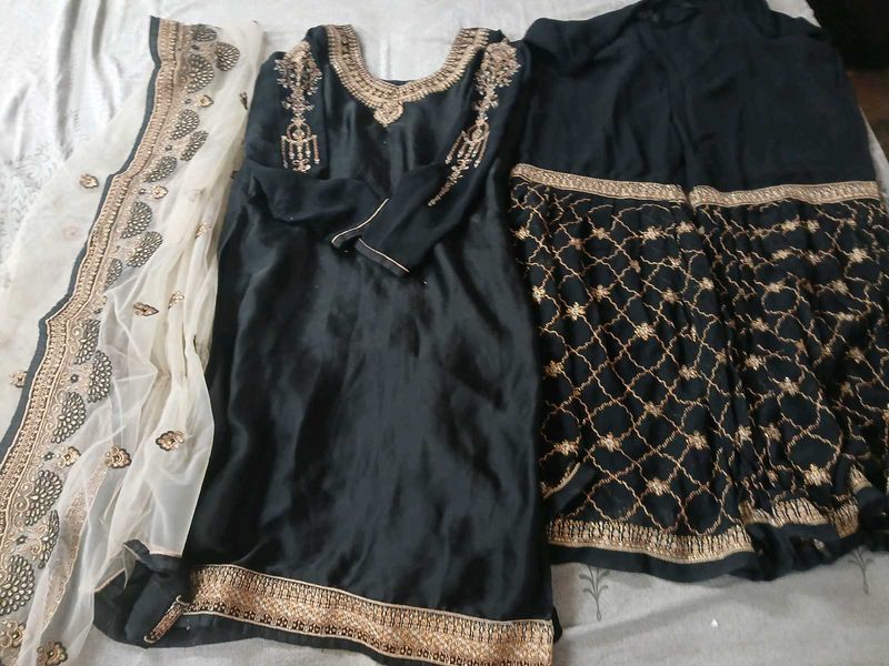 Elegant Black Kurta Set with Dupatta
