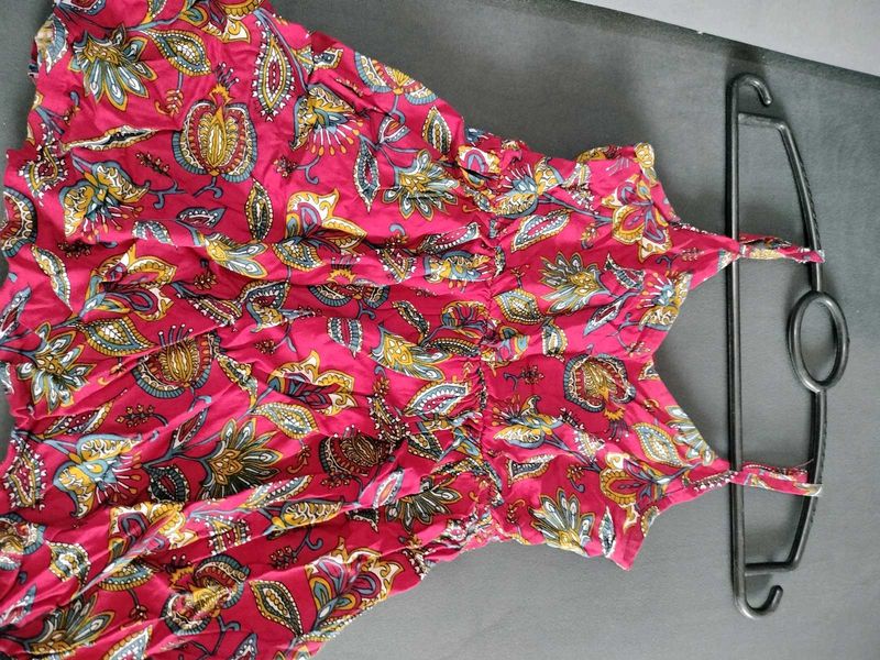 Bohemian Pink Floral Print Maxi Dress