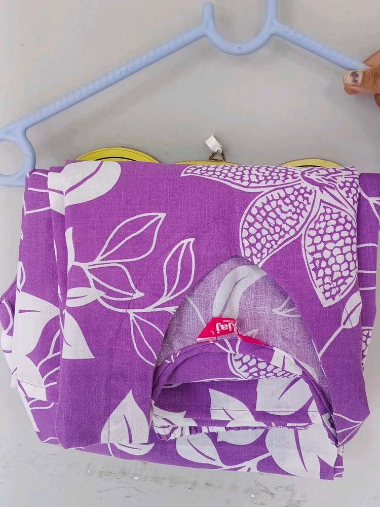 😉💕Vibrant Purple Floral Print Kurta😉💕
