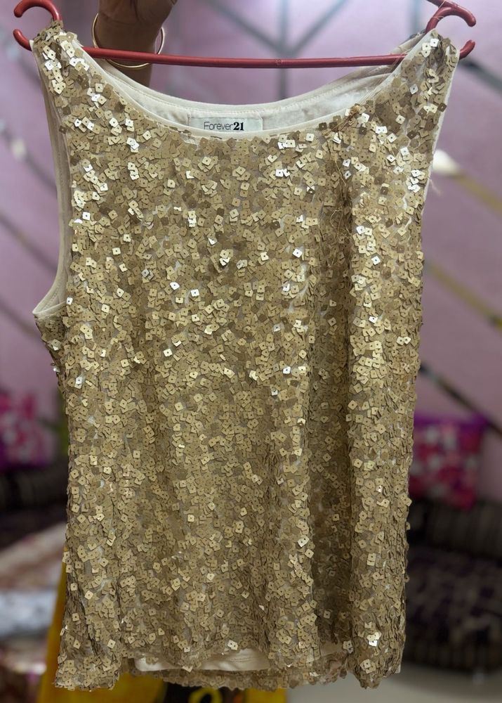 Forever 21 Sequin Sleeveless Top/ Blouse