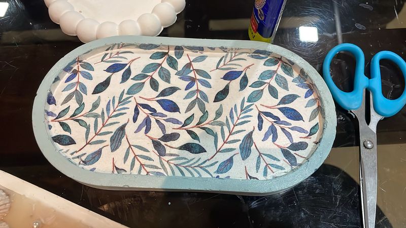 Decorative Tray with Leaf Print