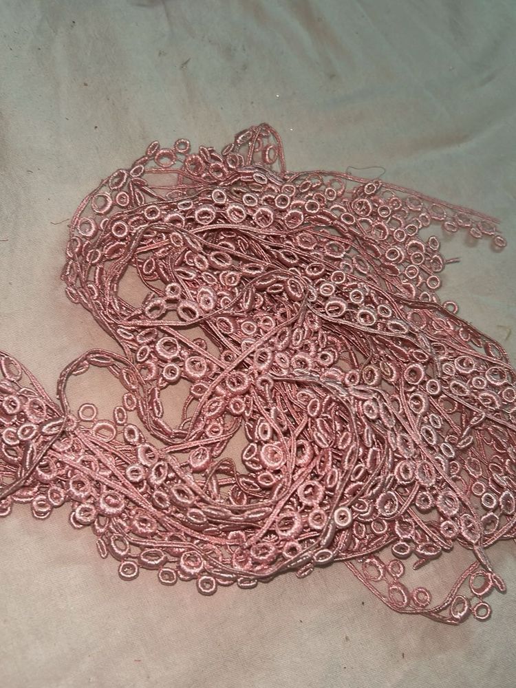 Pink Tassel Dupatta Trims