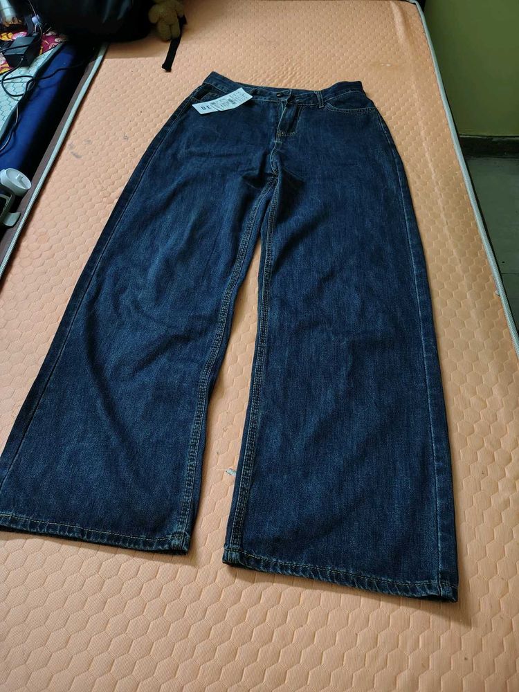Wide Leg Dark Wash Denim Jeans