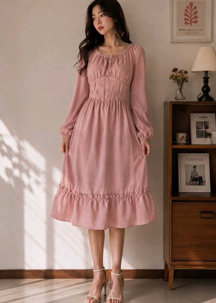Korean mini ruffle dress