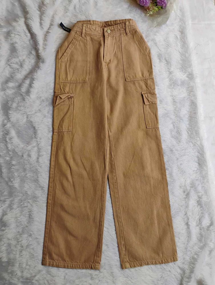 ⭐❤️‍🔥Free Delivery Tan Wide Leg Cargo Pants❤️‍🔥⭐