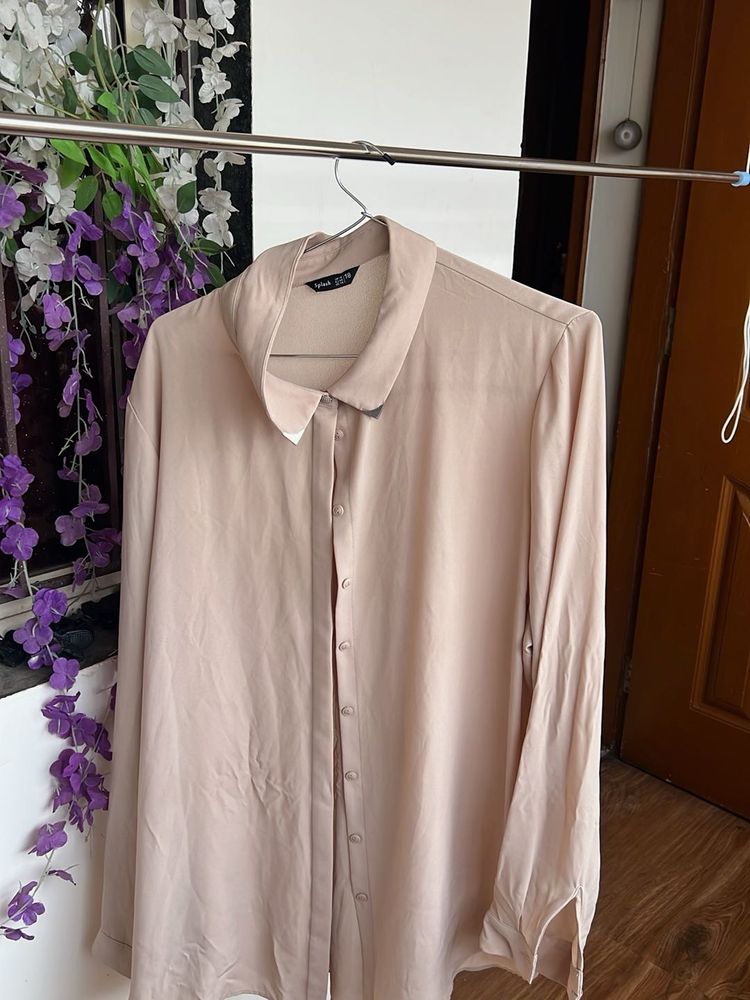 Elegant Beige Button-Down Top