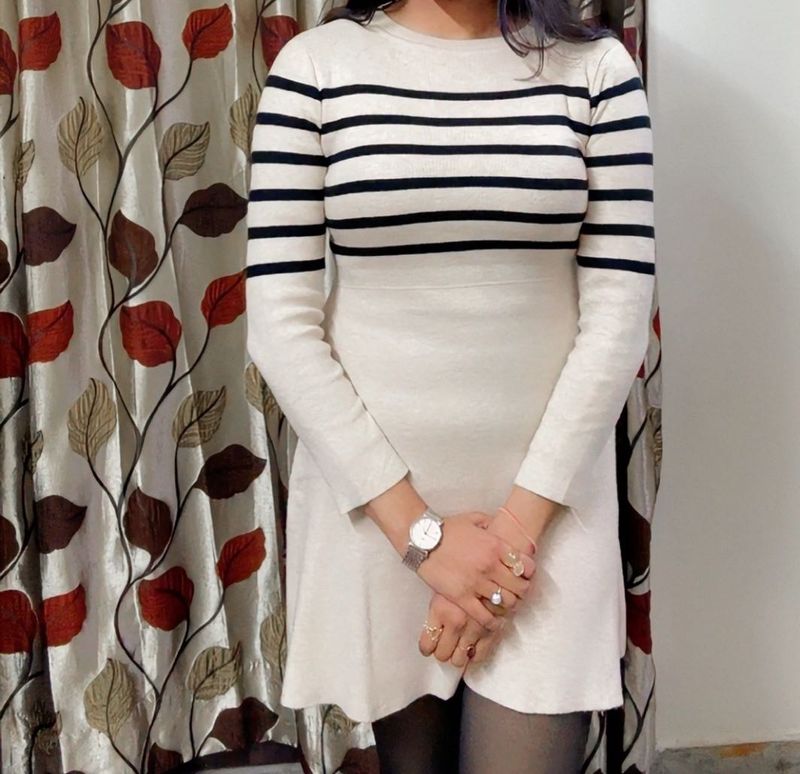 Chic Striped Knit Dress