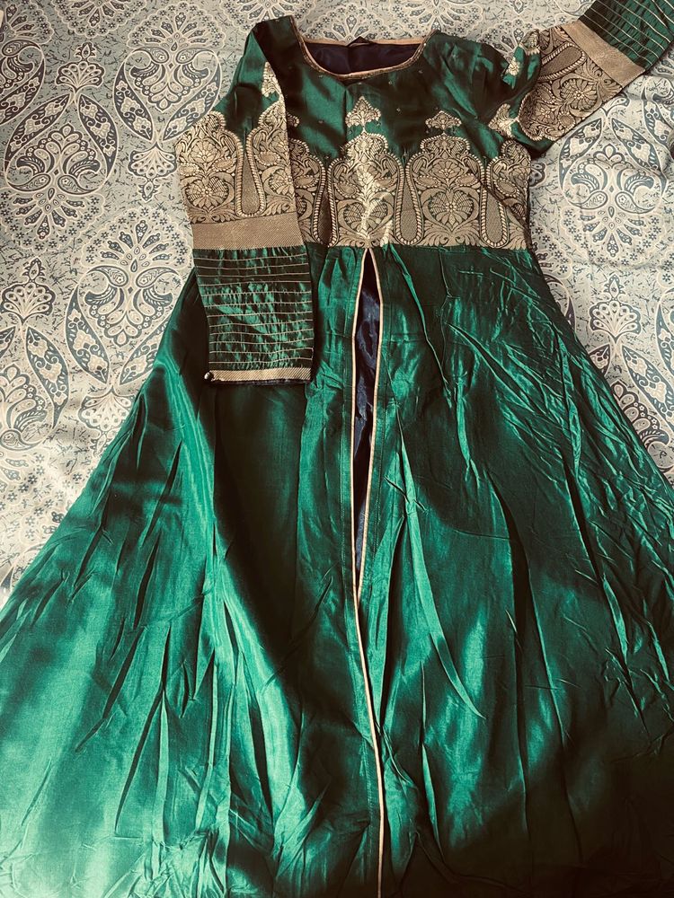 Elegant Green Embroidered Gown