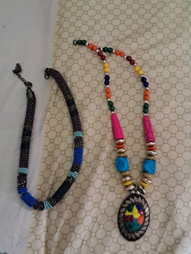 Stone Beads Necklaces (Set Of 2)