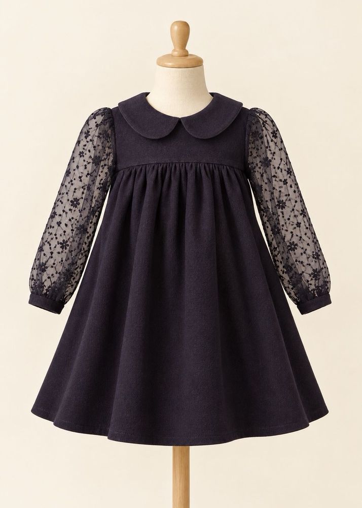 Tior Girls Back Lace Sleeve Dress