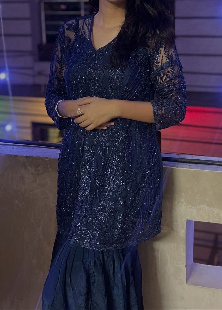 Sparkling Navy Blue Kurta Set