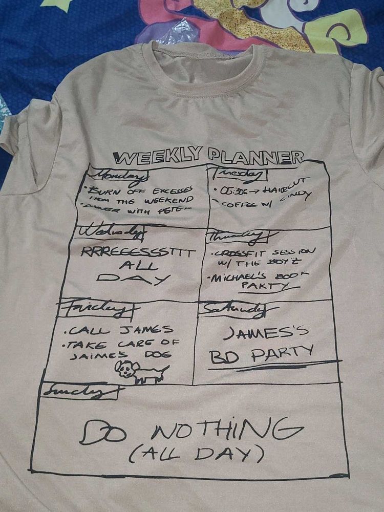 Funny Weekly Planner Graphic T-Shirt