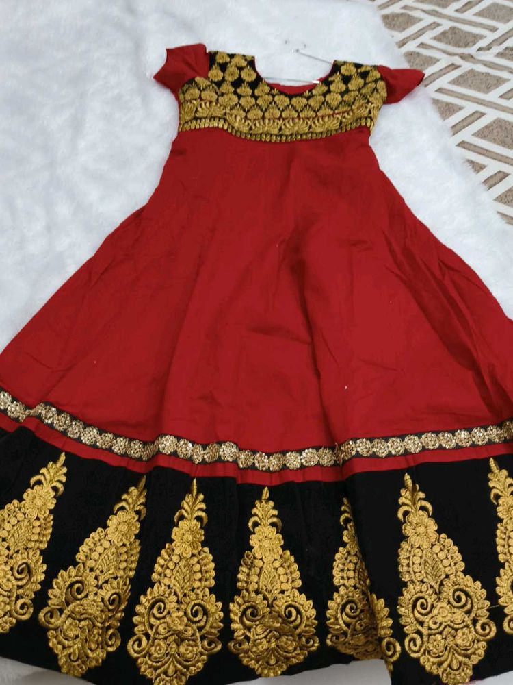 Embroidered Red Kurta