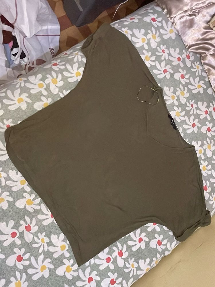 Olive Green Casual Top