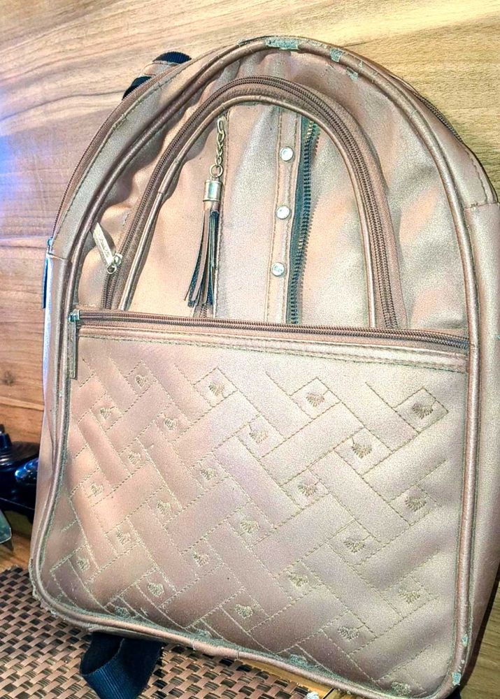 Free with drawer 🎀Stylish Rose Gold Backpack
