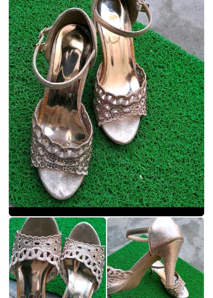 Golden Colour Heels Today Offer