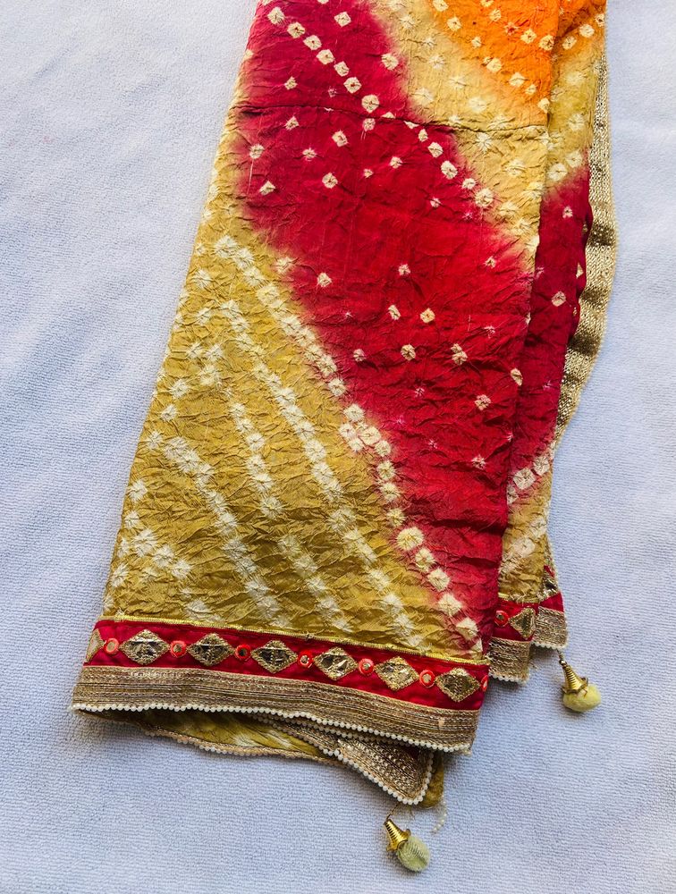 Jaipuri Silk Bandhej Odhani❤️