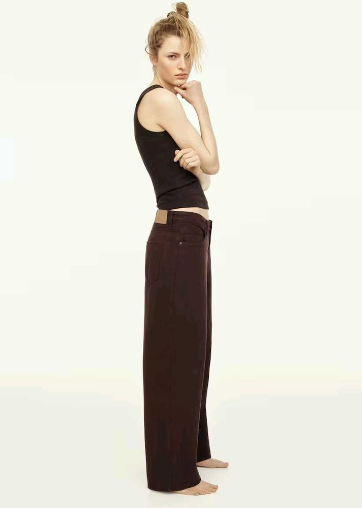 H&amp;M Dark Brown Wide Regular Jeans