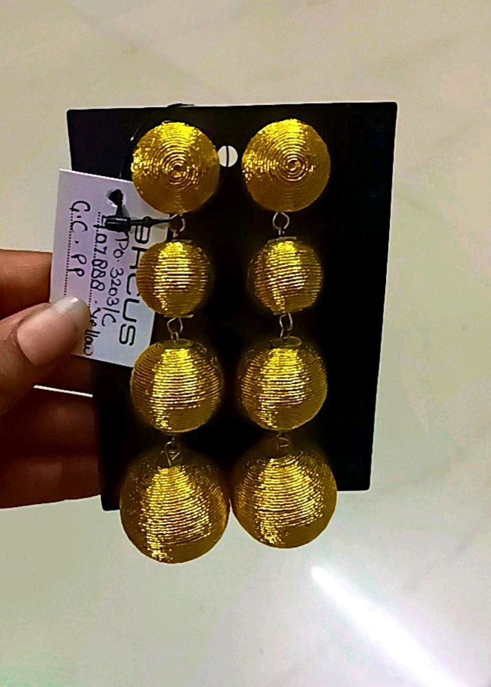Gold Ball Drop Earrings