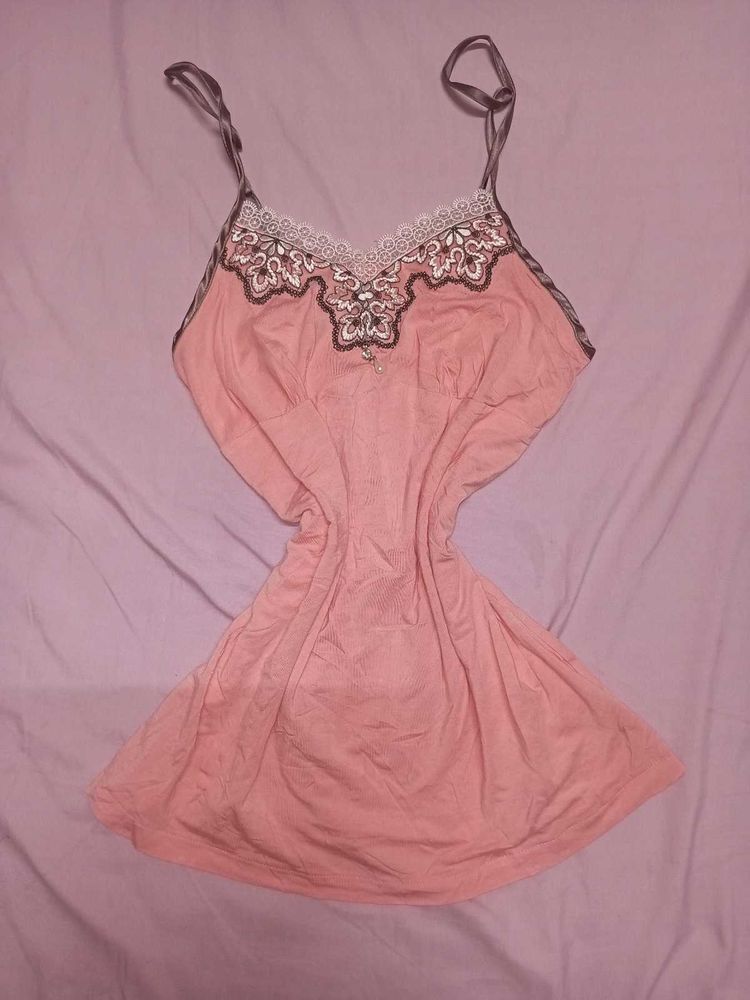 Pretty Pink Lace Trim Camisole