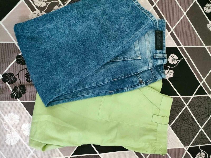Stylish Blue Jeans &amp; Green Pants