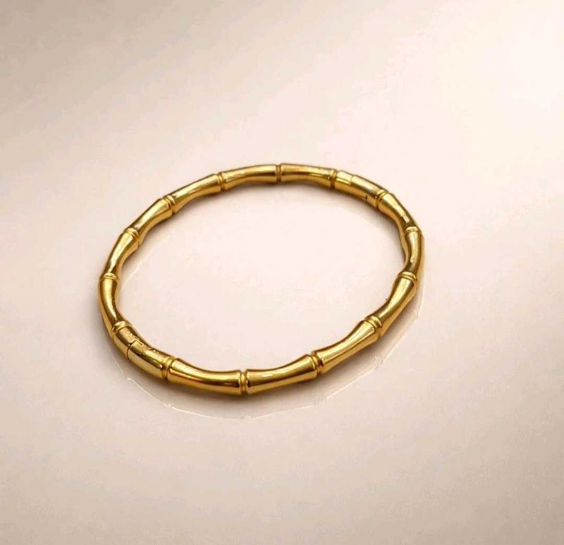 Elegant Bamboo Style Gold Bracelet