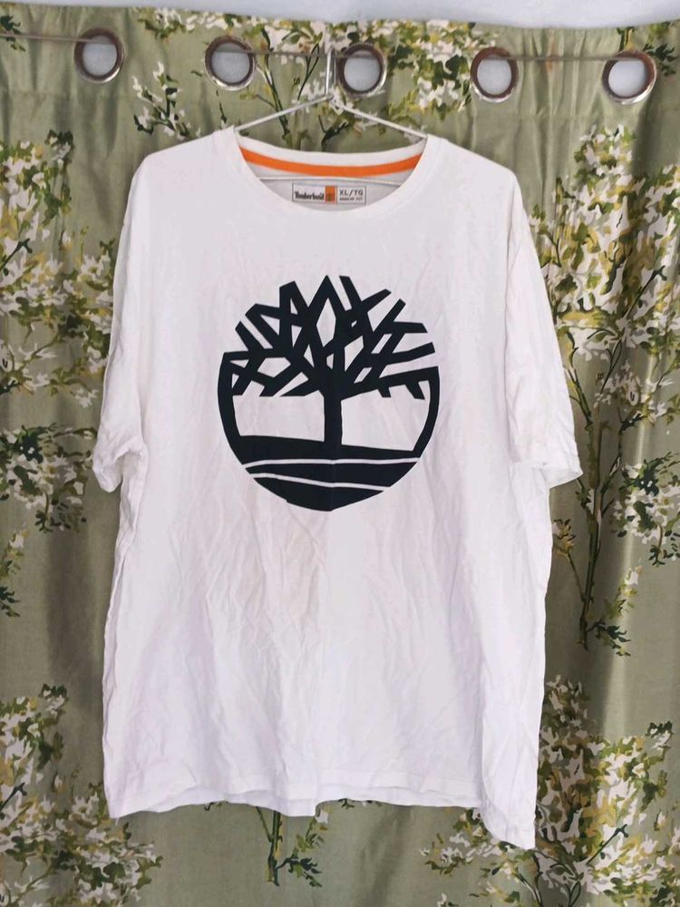 Timberland Men's White Graphic T-Shirt