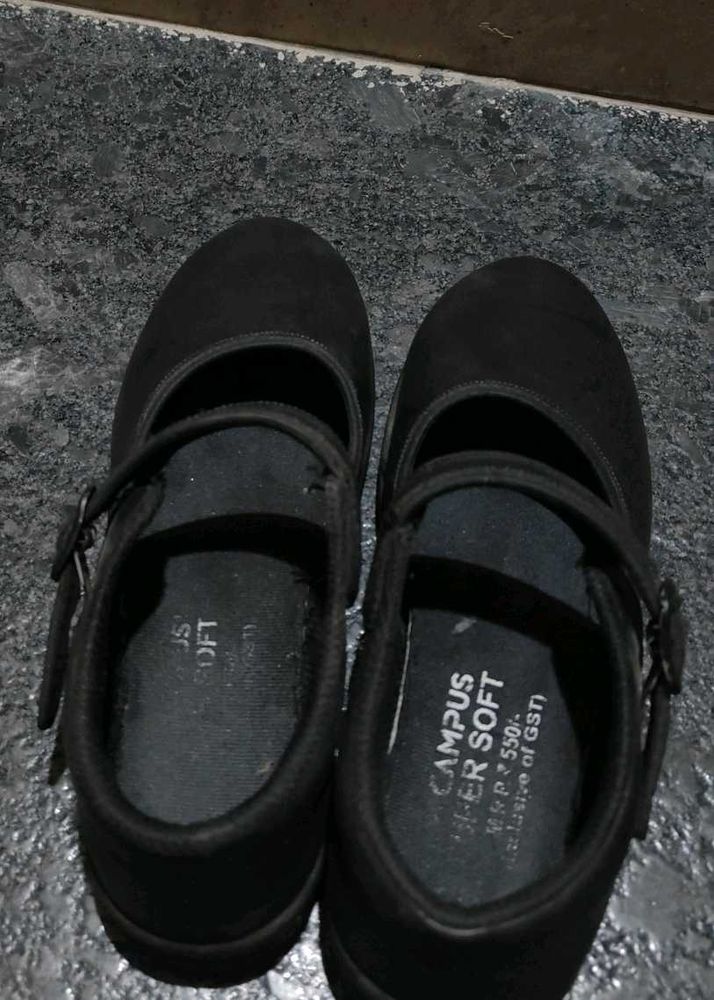 Campus Black shoes (4 To 6 Years)