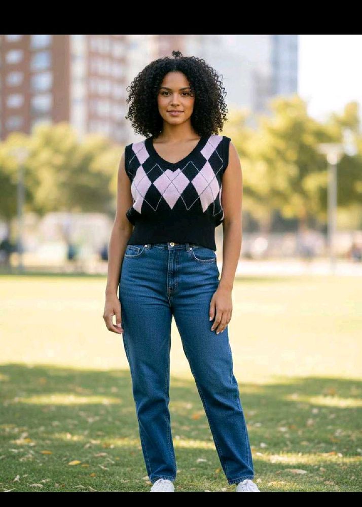 v neck half sweater