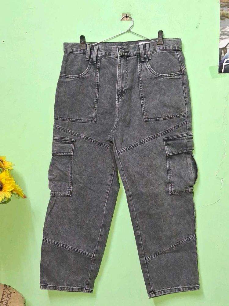 Men's Vintage Wash Cargo Jeans