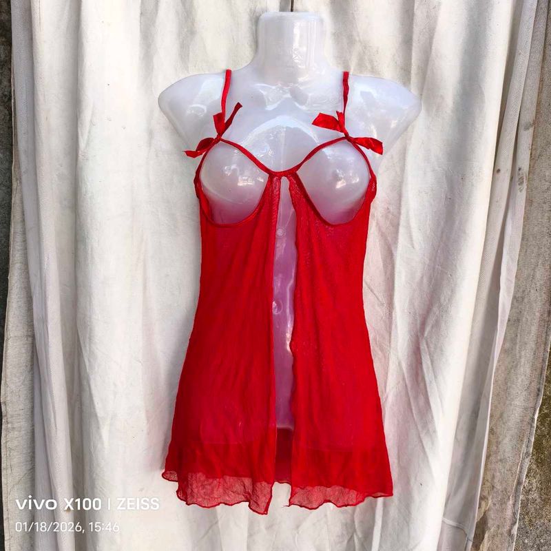 Sheer Red Babydoll Lingerie