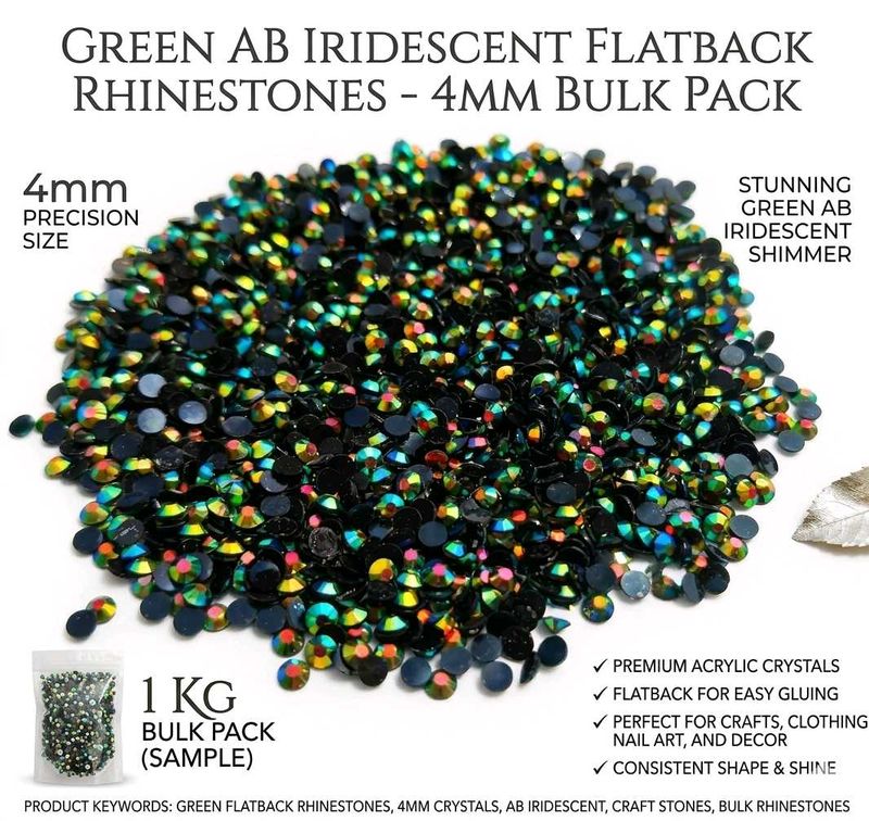 Green AB Iridescent Flatback