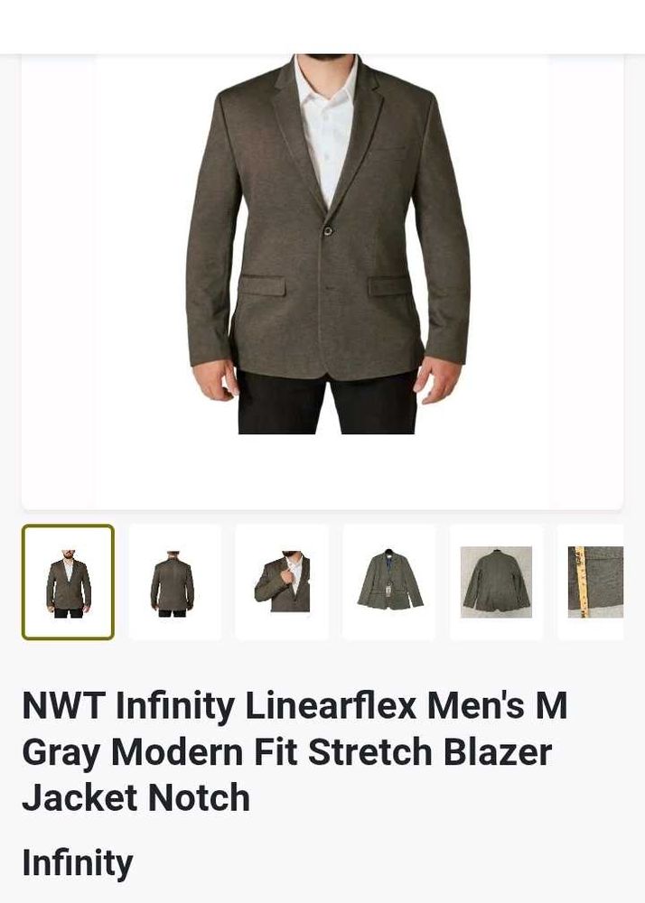Infinity Men's Gray  Blazer Jacket L size