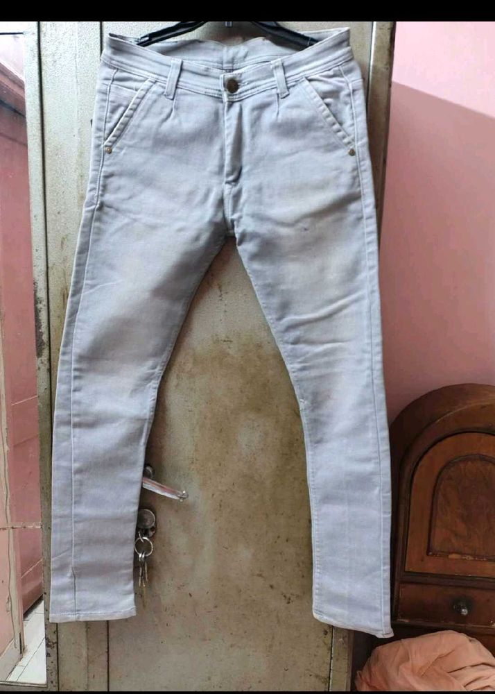 Light Grey Slim Fit Trousers