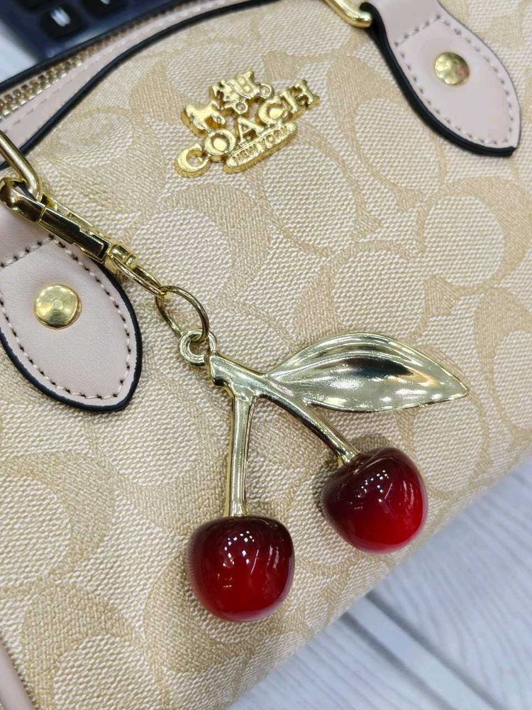 Coach Signature Cherry Charm Crossbody Bag