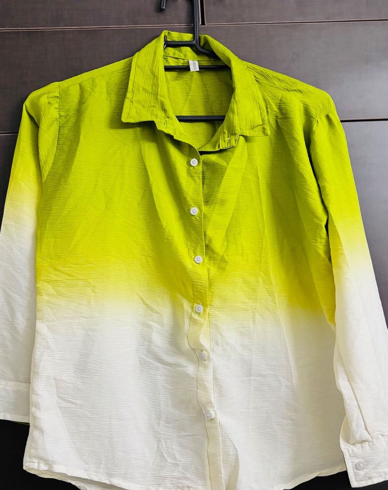 Gradient Ombre Button-Up Shirt