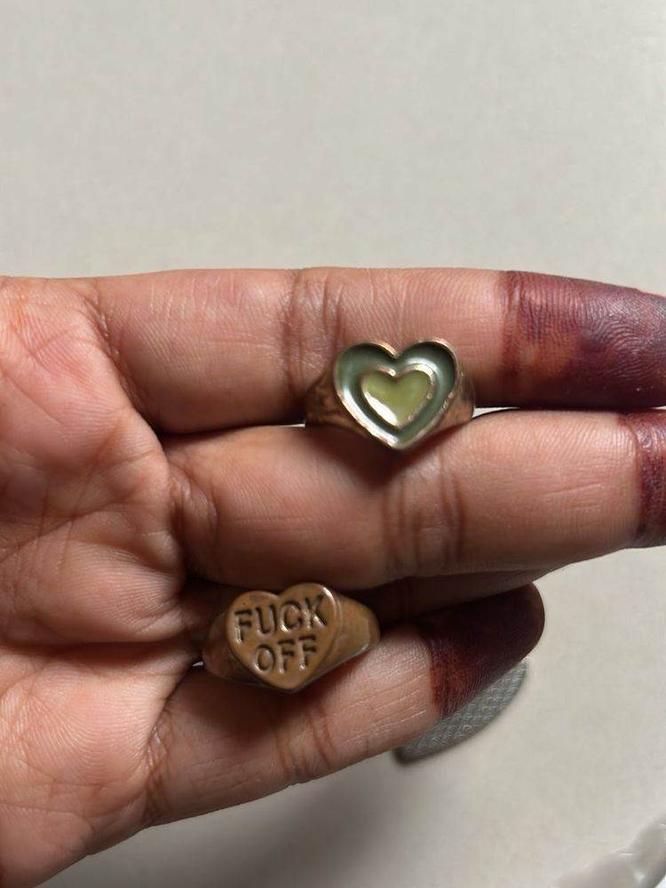 Heart &amp; "f*ck Off" Rings