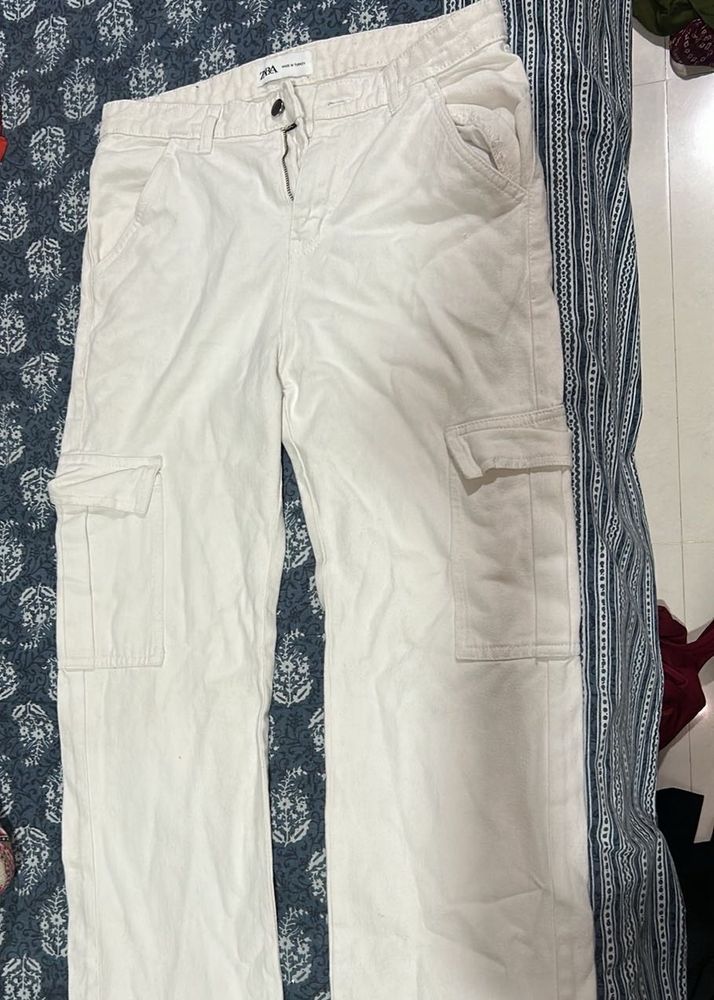 Zara Beige Cargo Pants